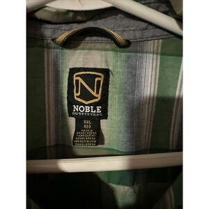 Noble Outfitters Men's XXL Reg Plaid Short Sleeve Button Up Shirt Green‎ Cotton